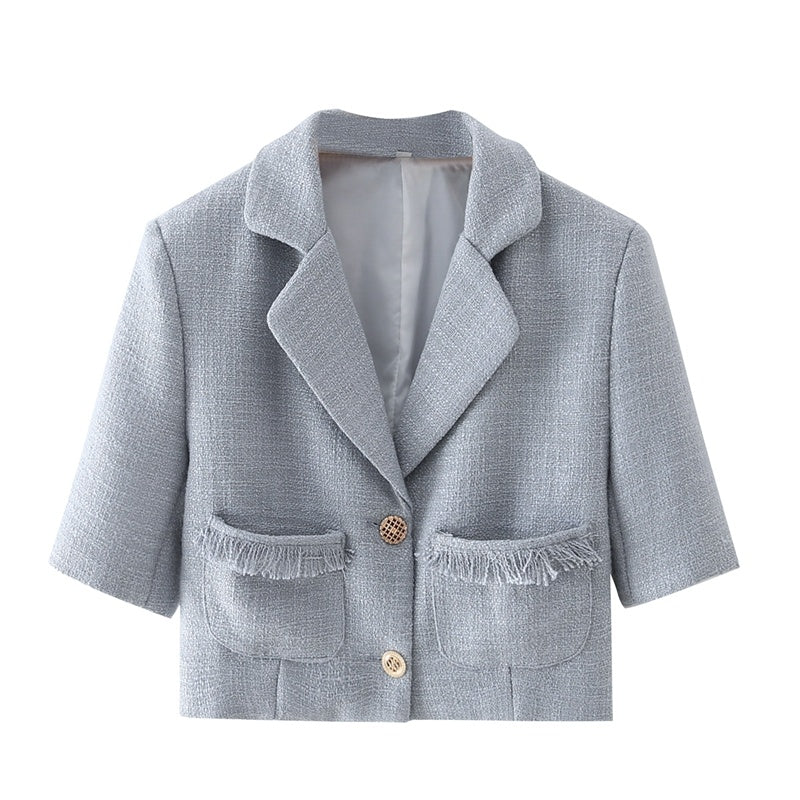 Temperament Pocket Design Short Casual Suit