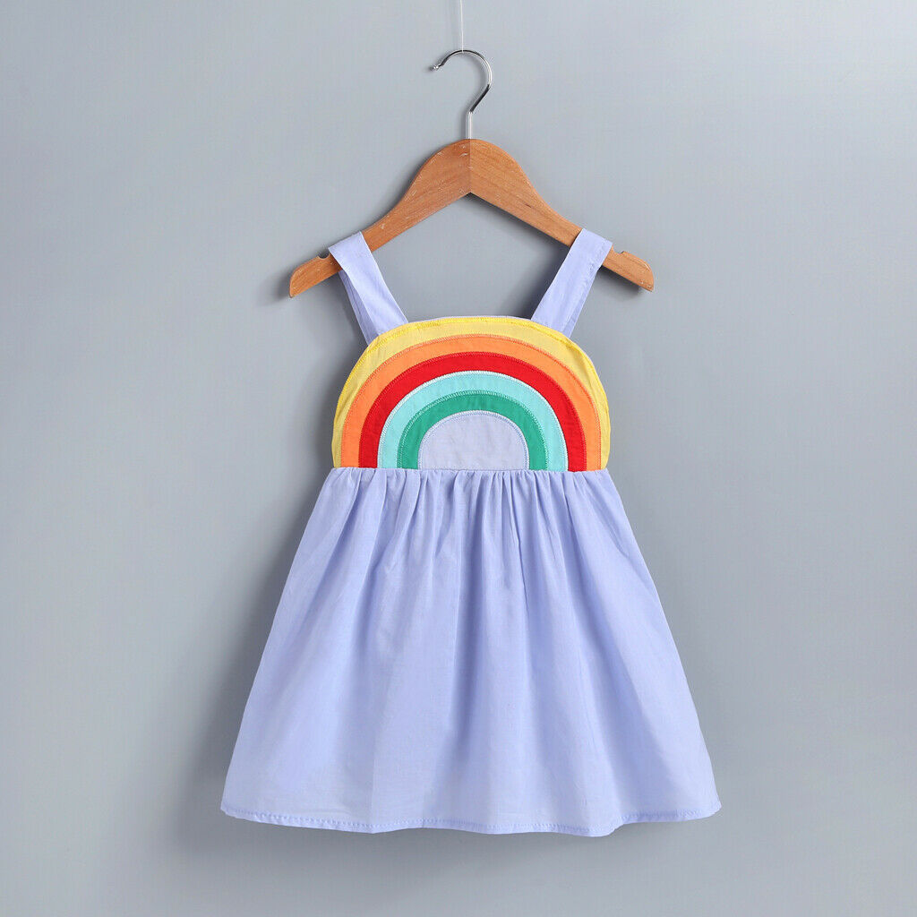 Robe de princesse à imprimé arc-en-ciel pour filles