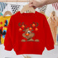 Pull pour enfant imprimé Père Noël, bonhomme de neige, élan