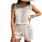 Handmade Knitted Vest Loose Seaside Two-piece Set