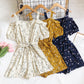 Sling Daisy Print Short Sleeve High Waist Wide Leg Jumpsuit