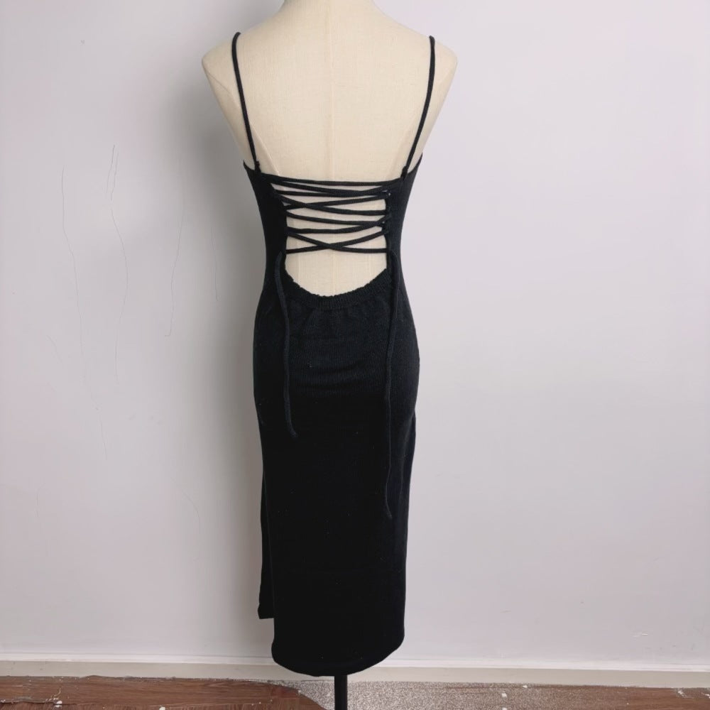 New Women's Summer Bare Back Tied Dress