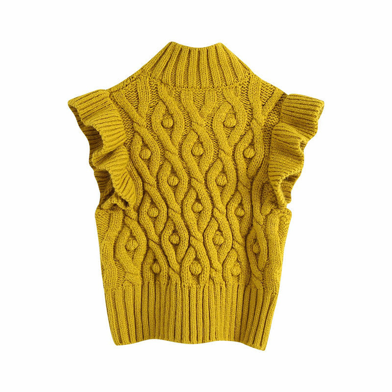 Women's Casual Lace Fungus Sleeveless Sweater
