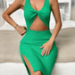 Button Off-shoulder Women's Slim-fit Sheath Dress