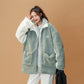 Stitching Lamb Wool Casual Loose Couple All-match Cotton Jacket