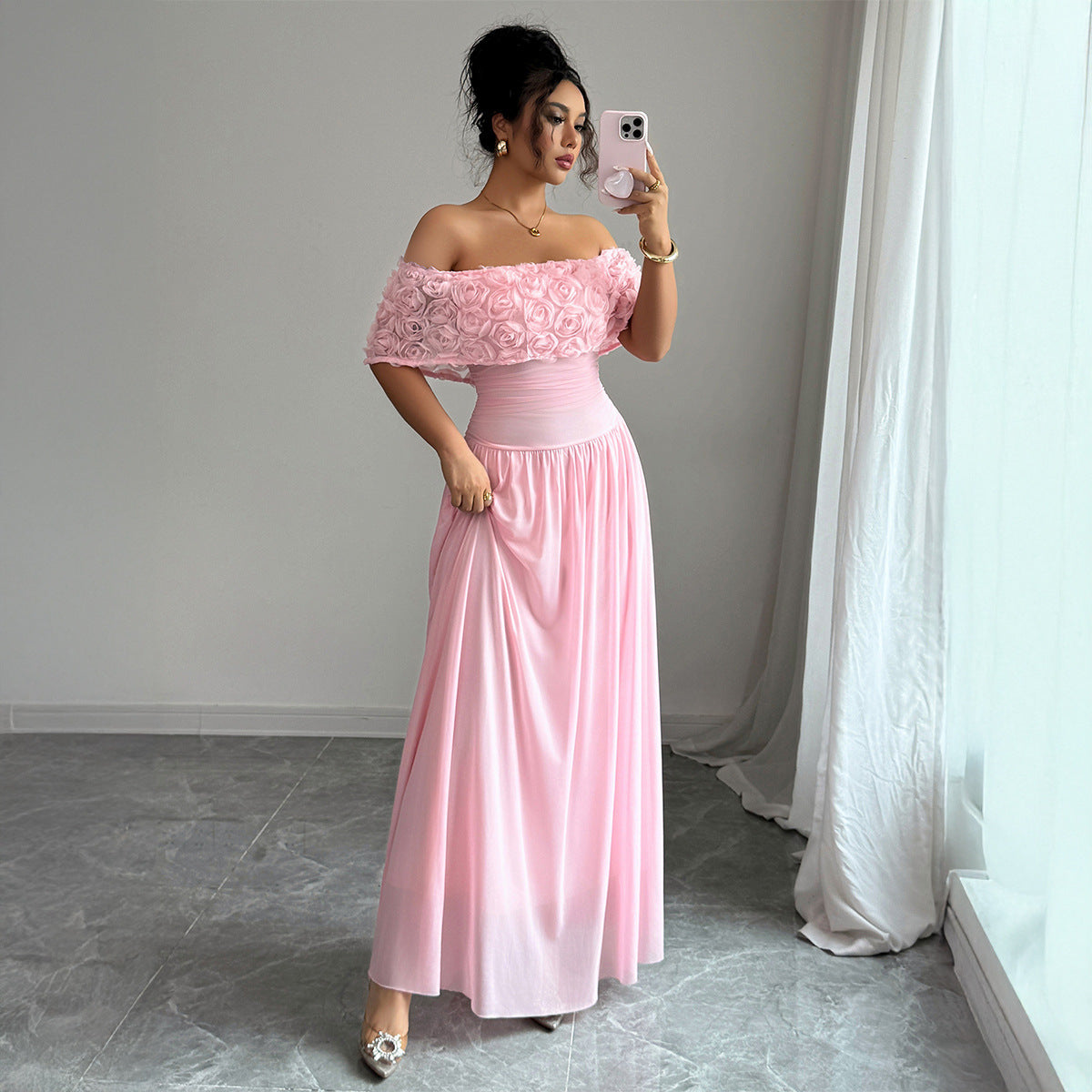 Elegant Graceful Long Women's Polyester Dress