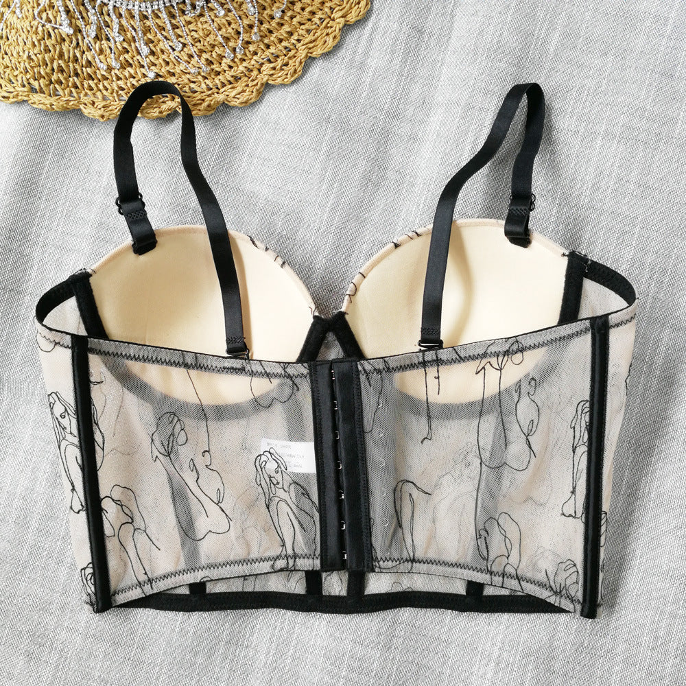 Portrait Suspender See-through Top