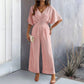 Women's Short-sleeved Wide-leg Jumpsuit