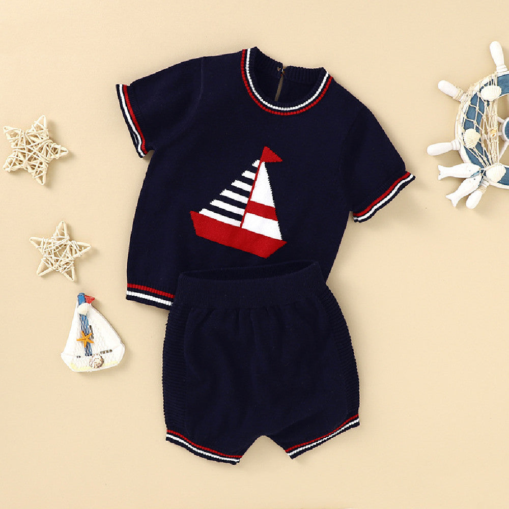Children's Cotton Short-sleeved Suit