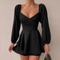 Robe amincissante à manches longues, style décontracté, style swing quotidien