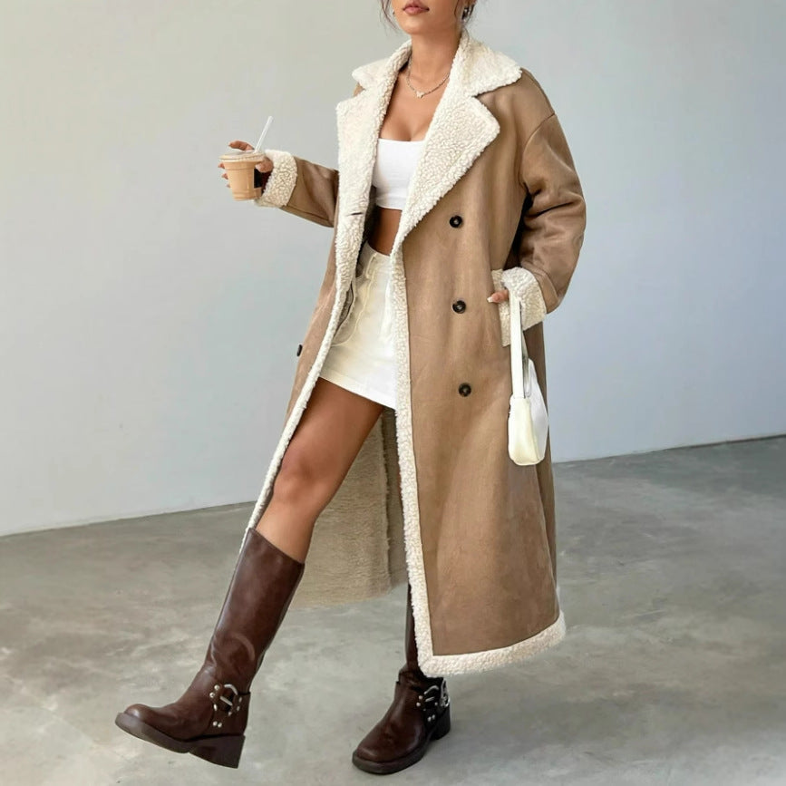 Fashion Temperament Composite Fur Velvet Coat