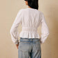 Women's Long-sleeved Bohemian Style Deep V-neck Ruffle Blouse