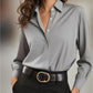 Women's Solid Color Loose Button Lapel Shirt