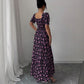Women's Fashion Elegant U-neck Short-sleeved Printed Large Swing Dress