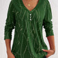Casual Button Geometric Printed Long-sleeved T-shirt