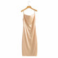 High-waisted Slimming Short-sleeved Design Mid-length Strappy Dress