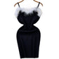 Furry Stitching Hip Base Sling Dress