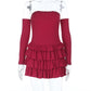 Long-sleeved Bustier Corn One-shoulder Slim Dress