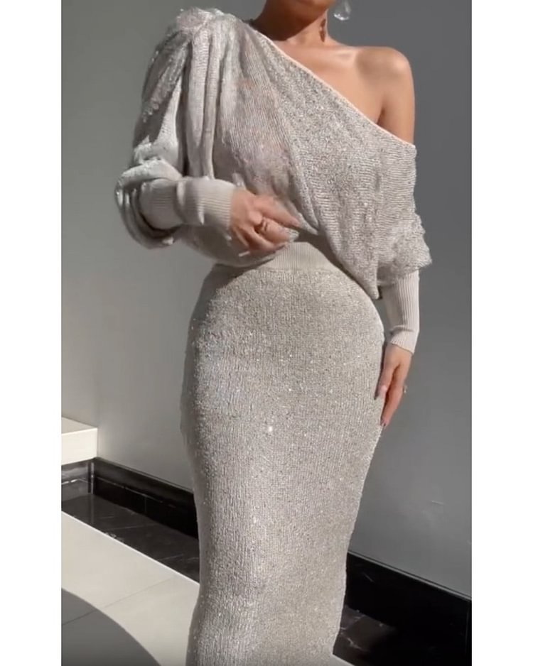 Fashionable Figure-hugging Off-the-shoulder Sexy Women's Dress