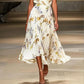 Women's V-neck Short Sleeve Dress Temperament Printed