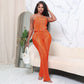 Summer New Pleated Solid Color Sling Top Wide Leg Trousers Casual Suit