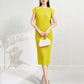 Fashion Pleated Mesh Fake Two Pieces Dress Women