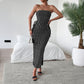 Elegant Strapless Tube Top Sheath Maxi Dress