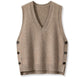 European And American Retro V-neck Knitted Vest Women's Spring Autumn Outerwear
