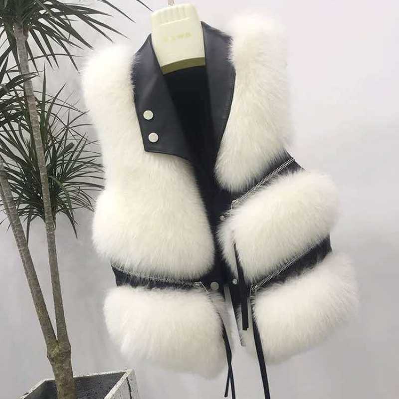 Women's Leather Vest Jacket Winter New Korean Version