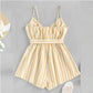 Striped Print Jumpsuit Ladies Suspenders V-neck Jumpsuit One-piece Skirt Pants