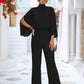 Women's Clothing Stand Collar Jumpsuit With Loose Split Long Sleeves