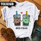 Personalized Milk Tea Printing Couple T-shirt