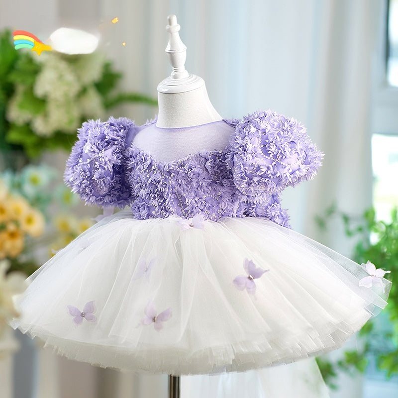 Girls' High-end Host Piano Performance Tulle Skirt Beautiful Light Luxury