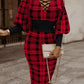 Robe gracieuse et tendance à manches lanternes et taille ajustée