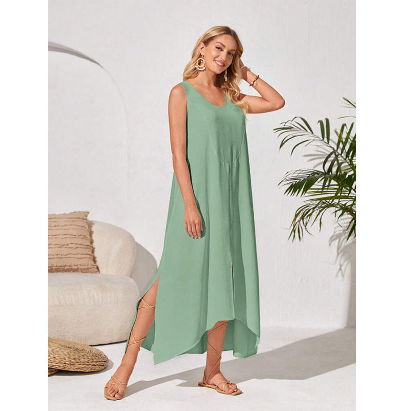 Robe ample décontractée sans manches pour femme