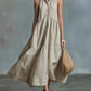 Casual Loose Linen Button-Down Vest Dress