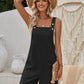 Women's Jumpsuit Sleeveless Straight Leg Jacquard Solid Color Overalls