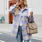 Women's Fashion Single-breasted Lapel Long Sleeve Plaid Shirt
