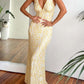 Popular Holiday V-neck Backless Slim Fit Hip Lace Dress