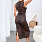 Sexy Mid-Length Leopard-Print Dress In European And American Style