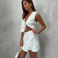 Sleeveless Vest Cross Lace-up Skirt Suit