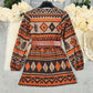 Loose Casual Bohemian Print Long Sleeve Dress