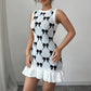 Women's Elegant French Chic Dress In Black And White