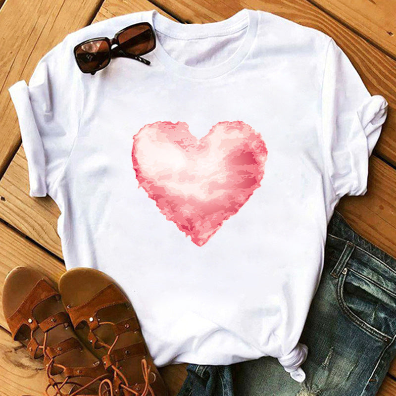 T-shirt à manches courtes imprimé amour