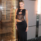 Autumn And Winter New Fashion Hollowed-out Slim Fit Patchwork Dress