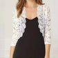 Ladies' Vest Short Collarless Cardigan Top Solid Color Elegant Lace Shirt