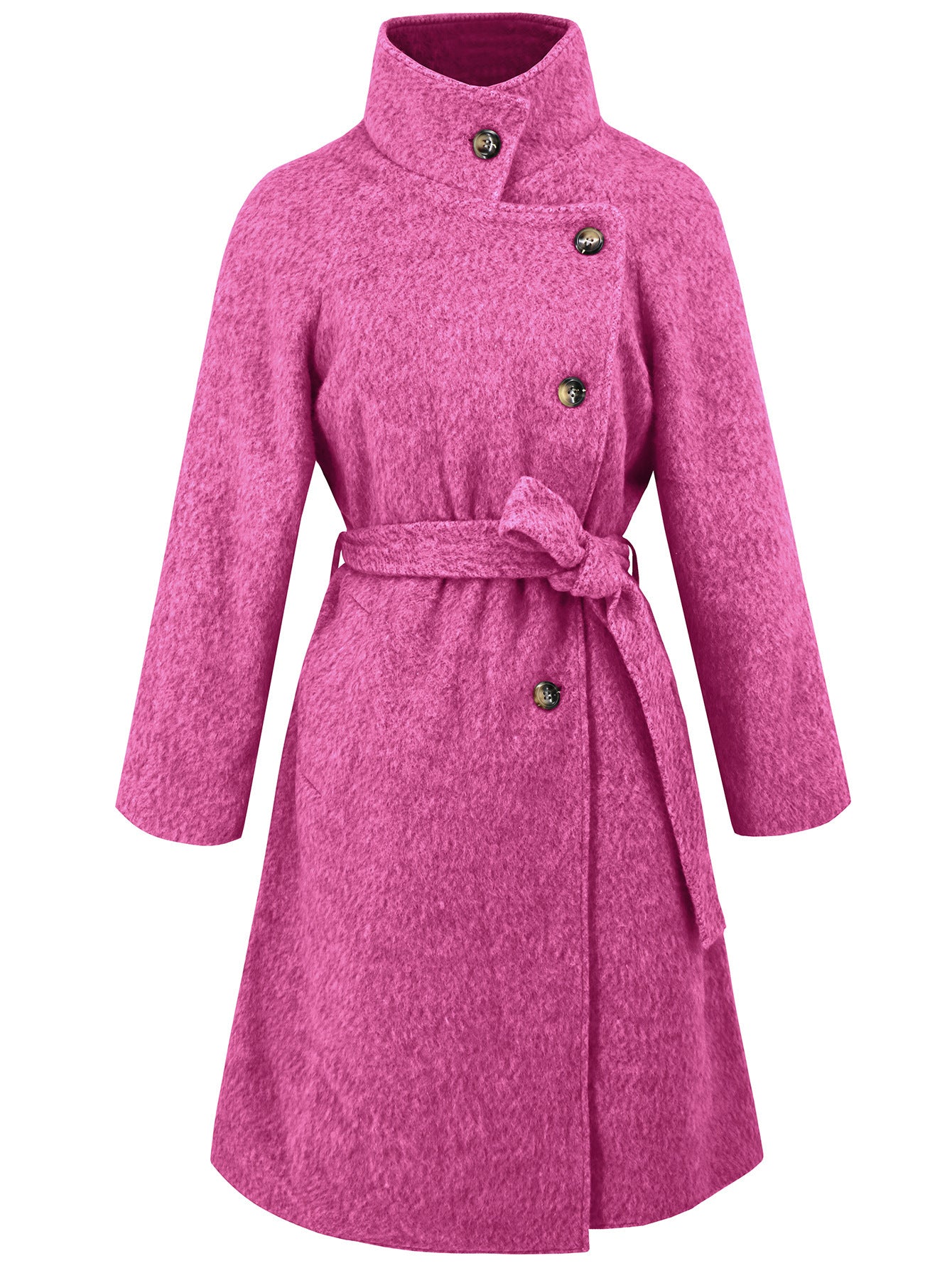 Manteau en laine de couleur unie, chaud et épais