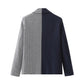 Houndstooth Color Block Suit Casual Jacket