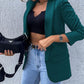 Women's Fashion Solid Color Printing One-piece Long Sleeve Suit Coat