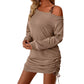 Slim Thread Dress Pleated Drawstring Women's Clothing